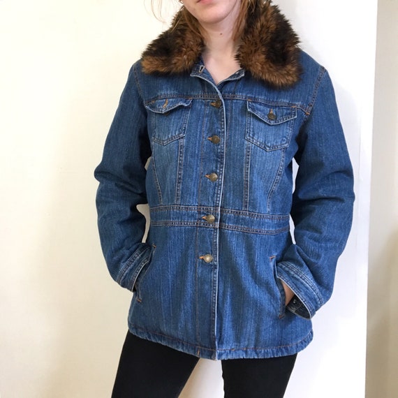 faux fur jean jacket