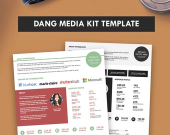 Press Kit Media Kit Template DANG, Blogger Media Kit, Pitch Kit, Blog Sponsors (1 Page)