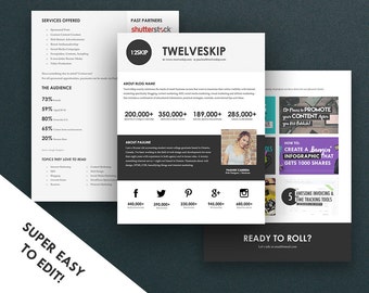 Minimalist Media Kit Template, Press Kit (3 Pages)