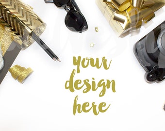 Download Free Black and Gold Stock Photo | Styled Stock Photography | Desktop Image | Product Mockup | Product Background PSD Template