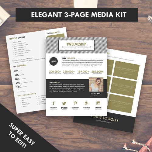 Media Kit Template 9 Pages Press Kit Cover Letter Ad Etsy