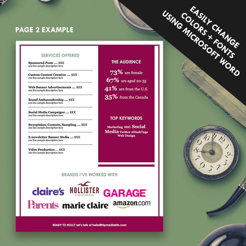 Classic Blog Media Kit Ad Rate Sheet Press Kit Pitch | Etsy