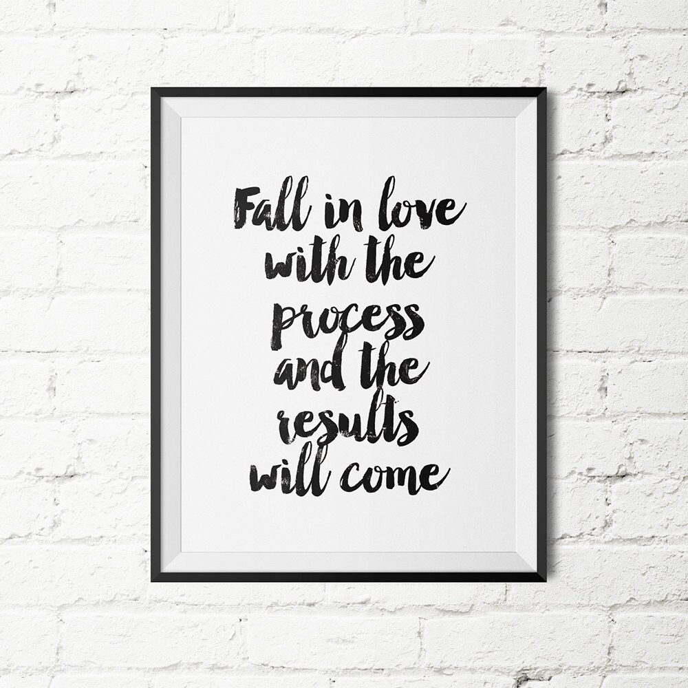 Minimalist Poster fall in Love With the Process and the Etsy
