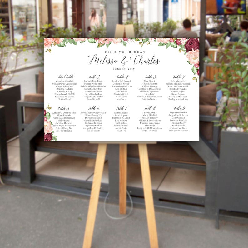 Personalized Wedding Seating Chart