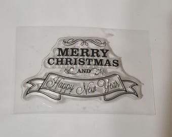 Destash-Merry Christmas and Happy New Year Stamp