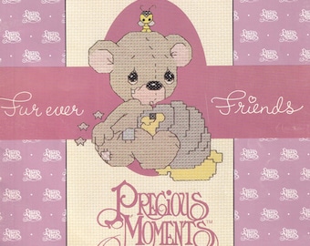Vintage Precious Moments Counted Cross Stitch Booklet - Fur Ever Friends, PM5, Designs by Gloria & Pat, 21 Pgs - Circa 1984