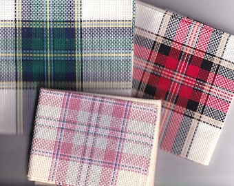 Charles Craft, Vintage, Plaid Hopscotch Design Aida 14 Count Cross Stitch Fabric - Multiple Colorways, 15&quot; x 15&quot; with 7.5&quot; x 7.5&quot; Center