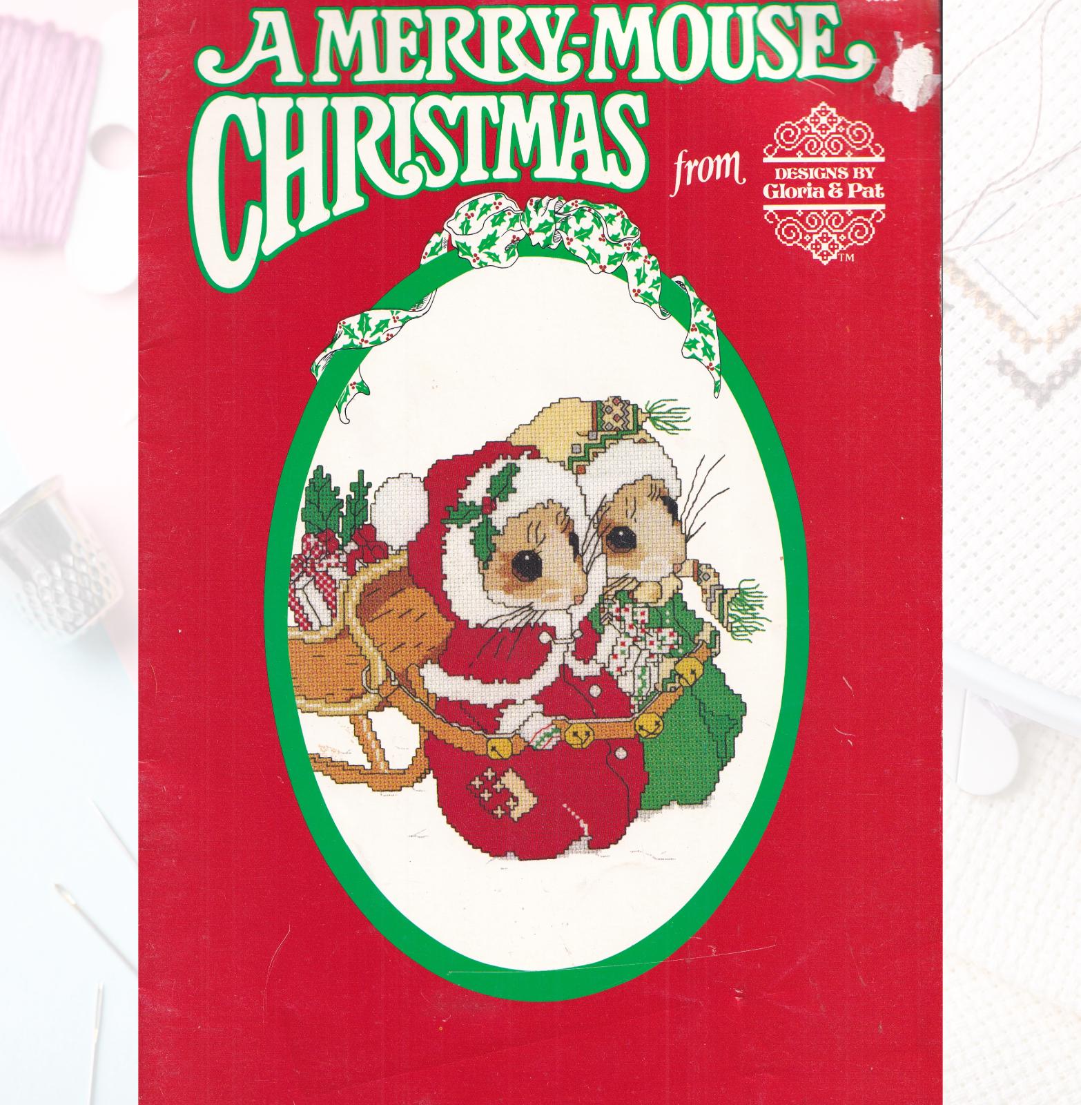 Vintage Precious Moments Counted Cross Stitch Booklet - A Merry-Mouse Christmas, MM1, Designs by Gloria & Pat, 37 Pgs - Circa 1982