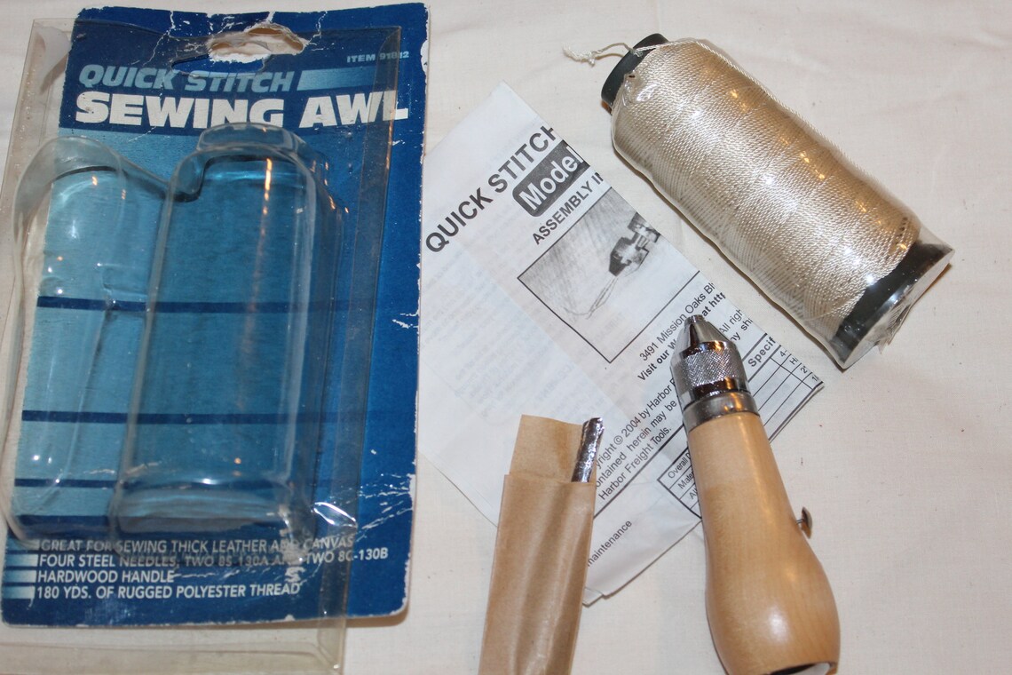 Quick Stitch Sewing Awl Kit NOS Complete w/Thread 4 Steel Etsy