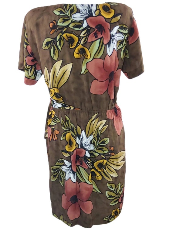 90s floral fitted wrap dress sz 6