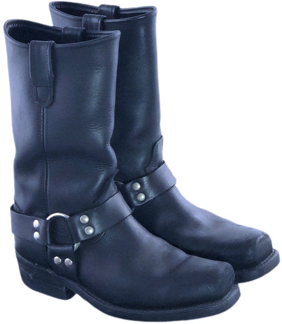 Vintage 90s Motorcycle Boots Harness Biker Boots B