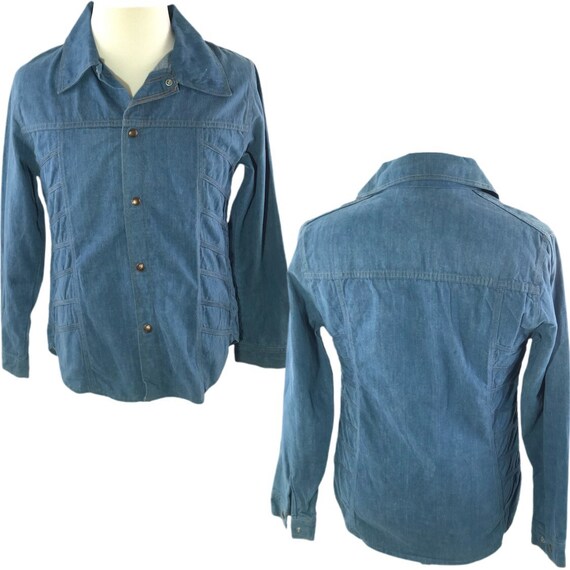 Vintage 70s Denim Jacket Mens Vintage Denim Shirt