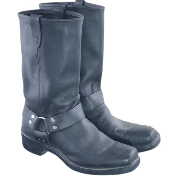 Vintage 80s 90s Motorcycle Boots Harness Biker Boo
