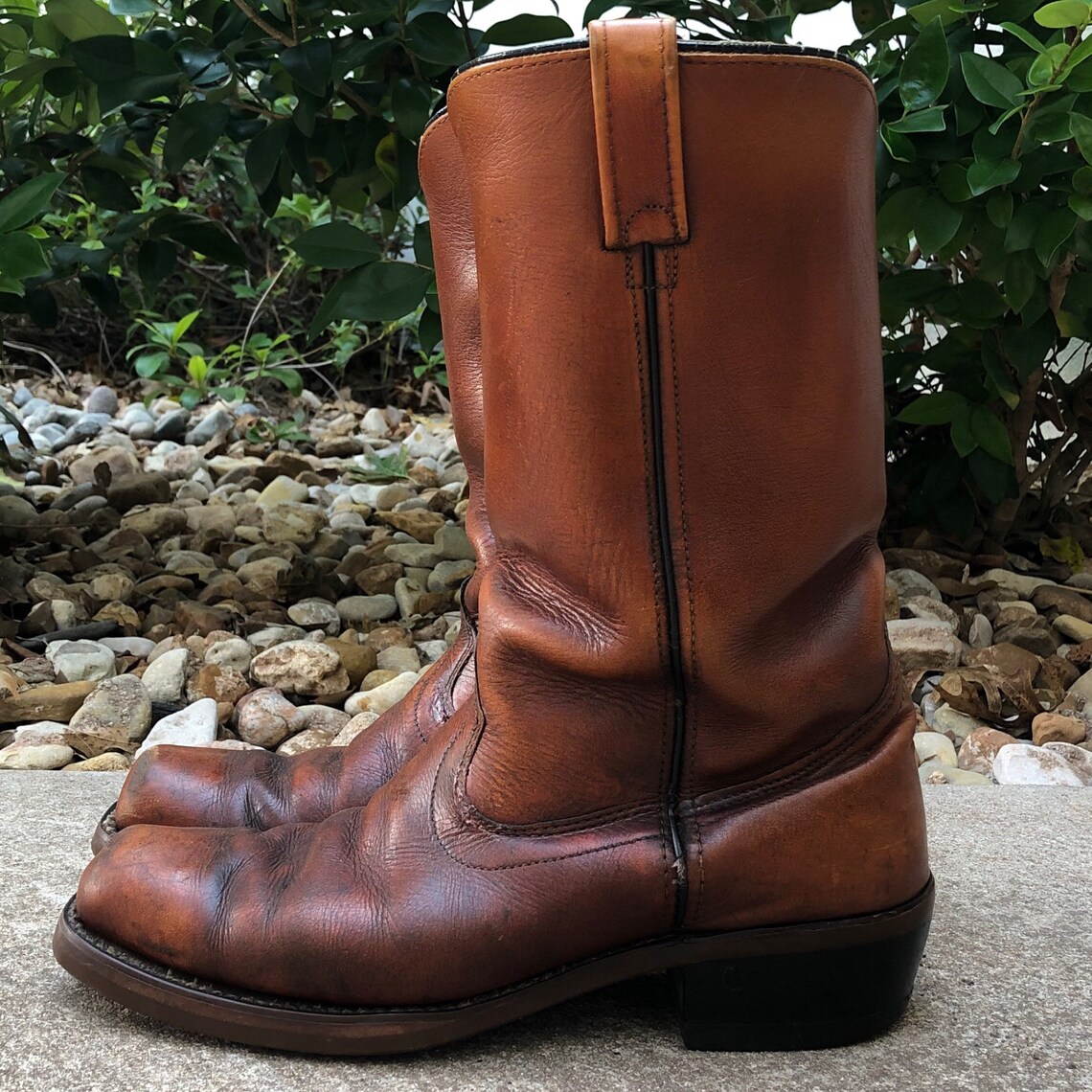 Vintage 70s Biker Square Toe Boots Motorcycle Boots Engineer | Etsy