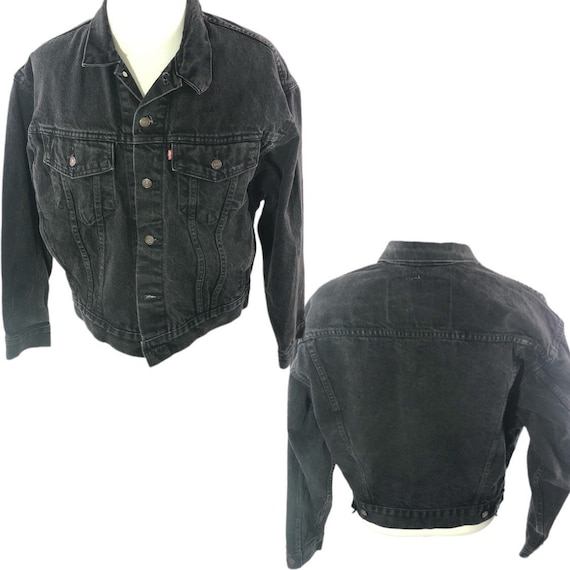 Vintage 90s Levi’s Black Denim Jacket Mens Denim J