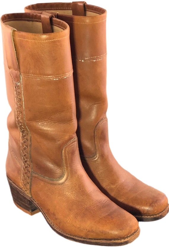70s Vintage 1970s BOHO Hippie Boots Campus Biker B