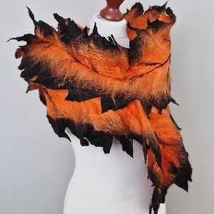 Wool Scarf, Felted Scarf, Long Wrap Scarf image 4