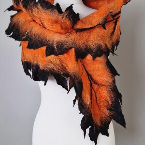 Wool Scarf, Felted Scarf, Long Wrap Scarf image 8