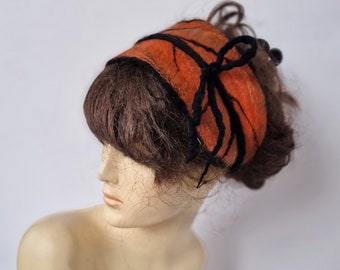 FELTED HEADBAND, Felted Cap, felted hat