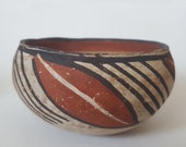 Antique Native American Isleta Pueblo Pottery Bowl Early 1900s