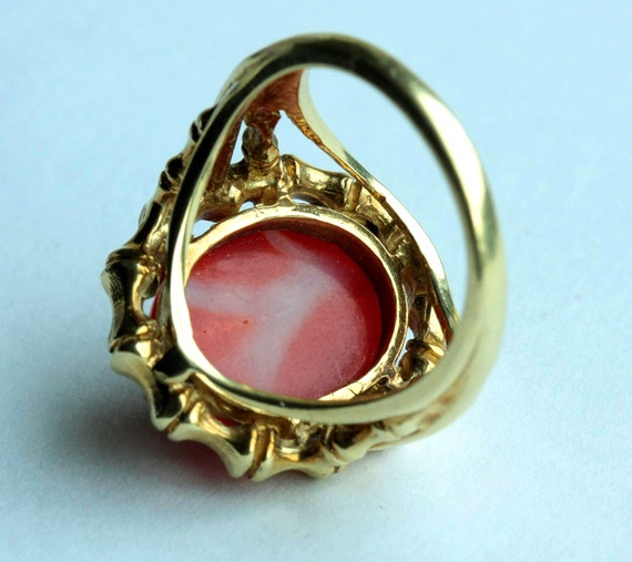 Vintage 14K gold Top Quality Large AKA Coral Oxbl… - image 8