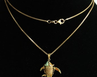 Vintage Chinese Sterling Silver Articulate Enameled Fish with Sterling Necklace Gift for Her