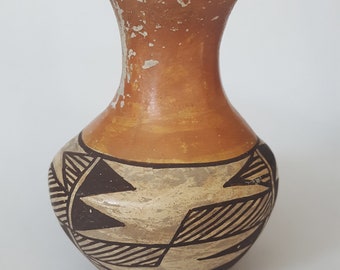 Antique Native American Acoma Pueblo Pottery Vase Signed Early 1900s