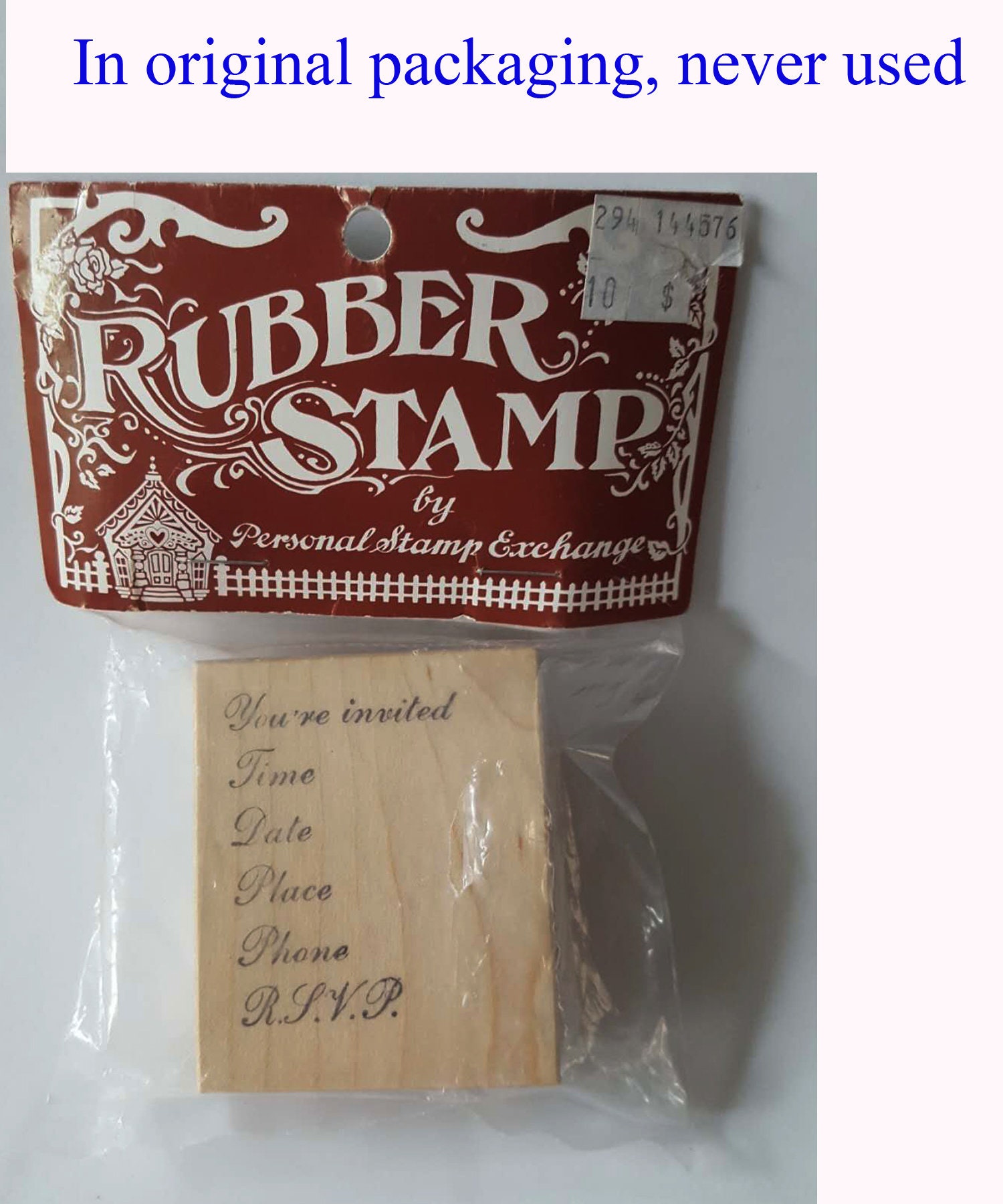 You're Invited Rubber Stamp PSX Place Date Time Phone RSVP Roses Flower  Border