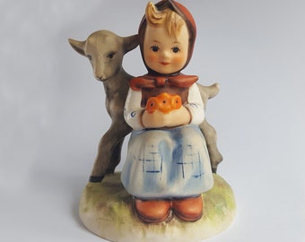 Genuine Vintage Hummel Goebel Figurine Good Friends Girl/Deer 1970s TMK-5 Hummel #182 Signed