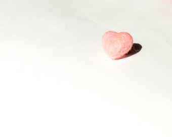 SALE   Needle-felted brooch, pale pink heart. Valentine.