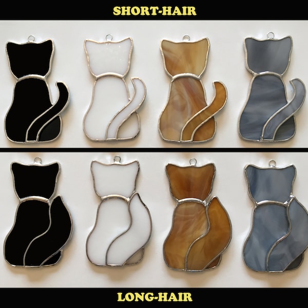 Handmade Stained Glass Cat Suncatcher