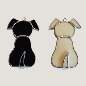 Handmade Stained Glass Puppy Dog Suncatcher