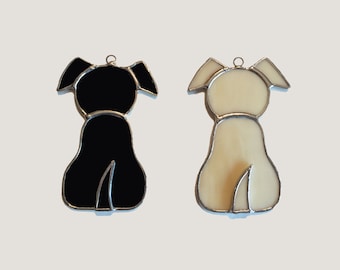 Handmade Stained Glass Puppy Dog Suncatcher