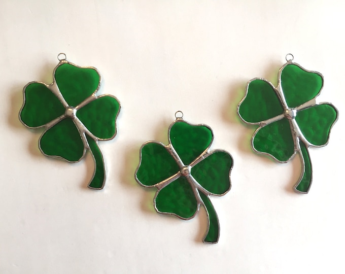Stained Glass Fourleaf Clover Suncatcher ONE Etsy