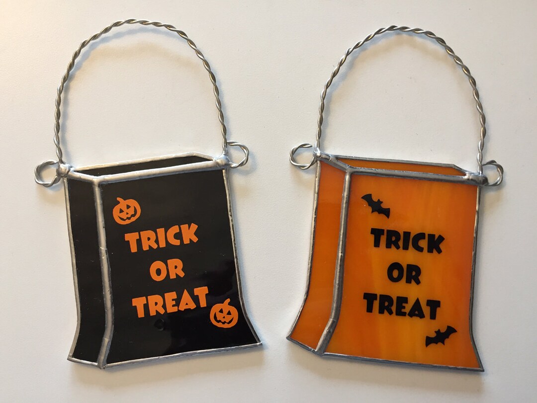 Handmade Stained Glass Trick or Treat Goody Bag Suncatcher Etsy