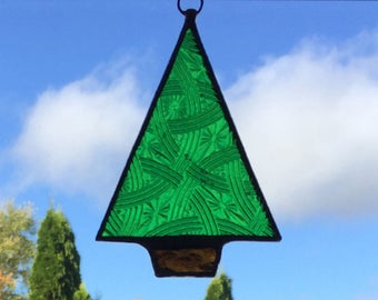 Handmade Stained Glass Christmas Tree Suncatcher/Ornament