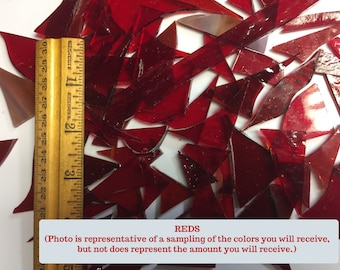 MANY COLORS AVAILABLE - Stained Glass Scraps/Pieces Supplies for Mosaics - Two Pounds (Minimum)