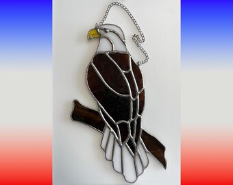 Handmade Stained Glass Bald Eagle (Large)