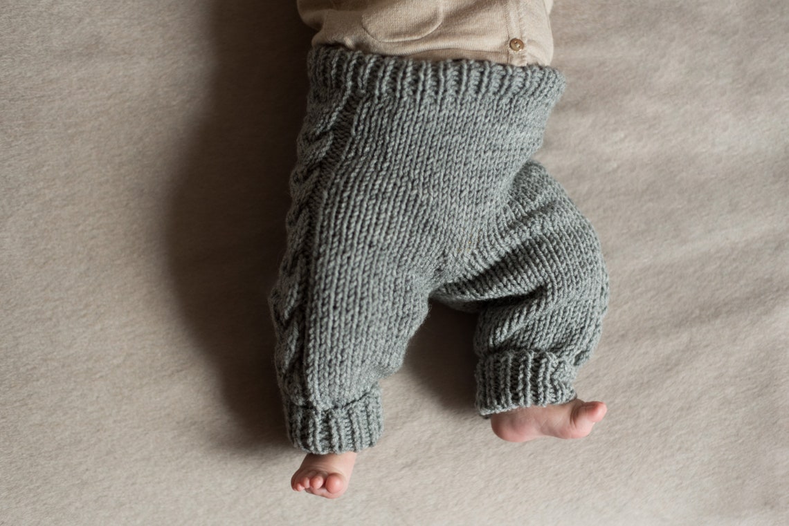 Hand Knit Baby Pants Light Grey Pants Warm Knitted Pants - Etsy