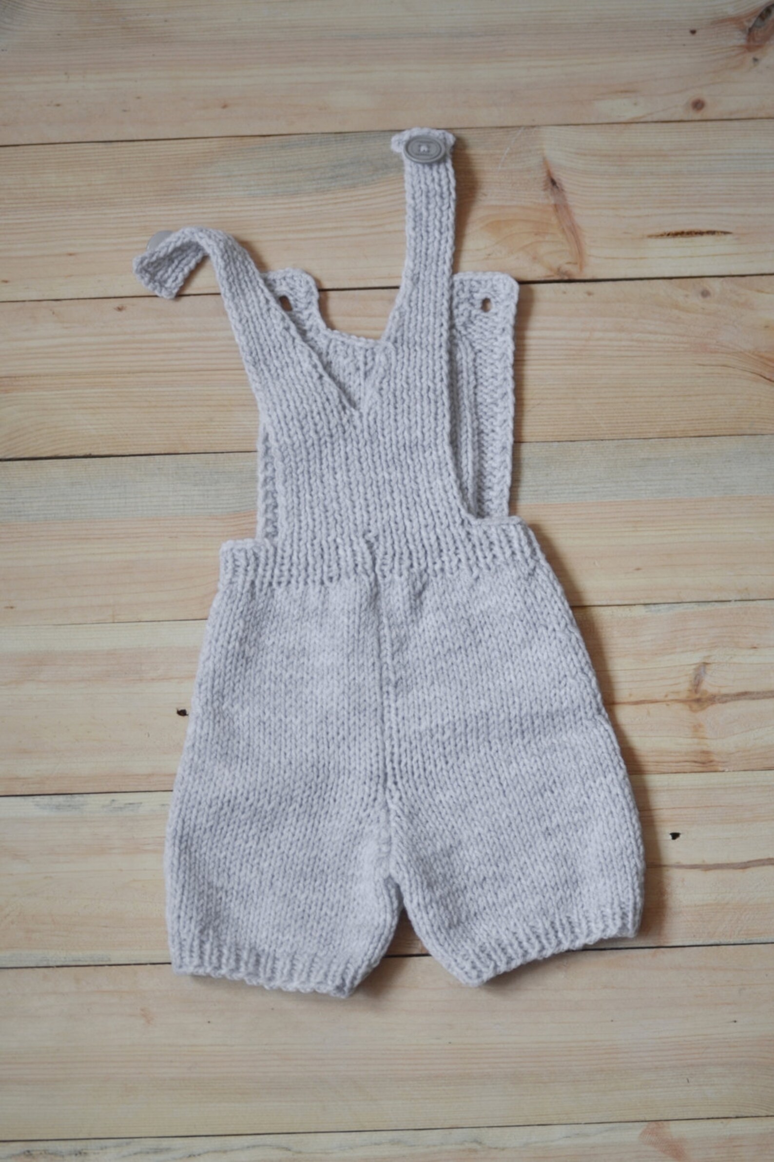 Hand Knit Baby Romper Light Grey Romper Newborn Gift Etsy