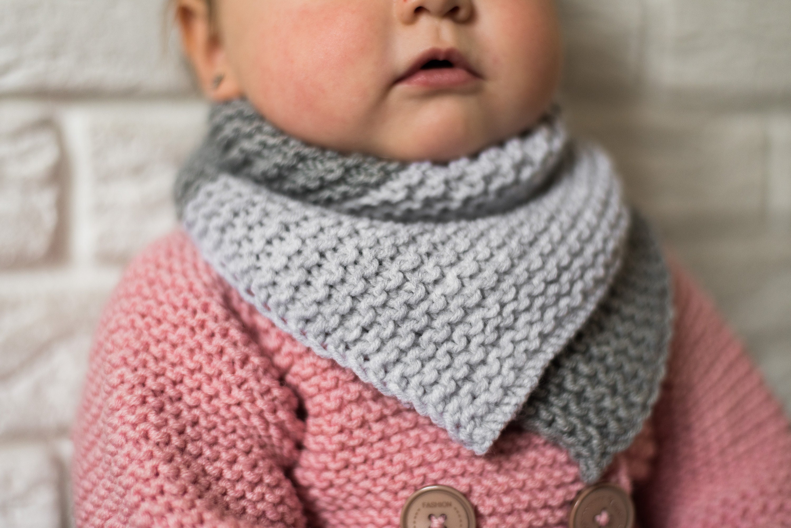 Knitted kids scarf grey scarf toddler knit scarf 1218 mo Etsy