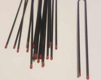 Strong Long Hair Pins  7.5cm Black  and 8.5cm Brown (Sets of 12 ) per pack