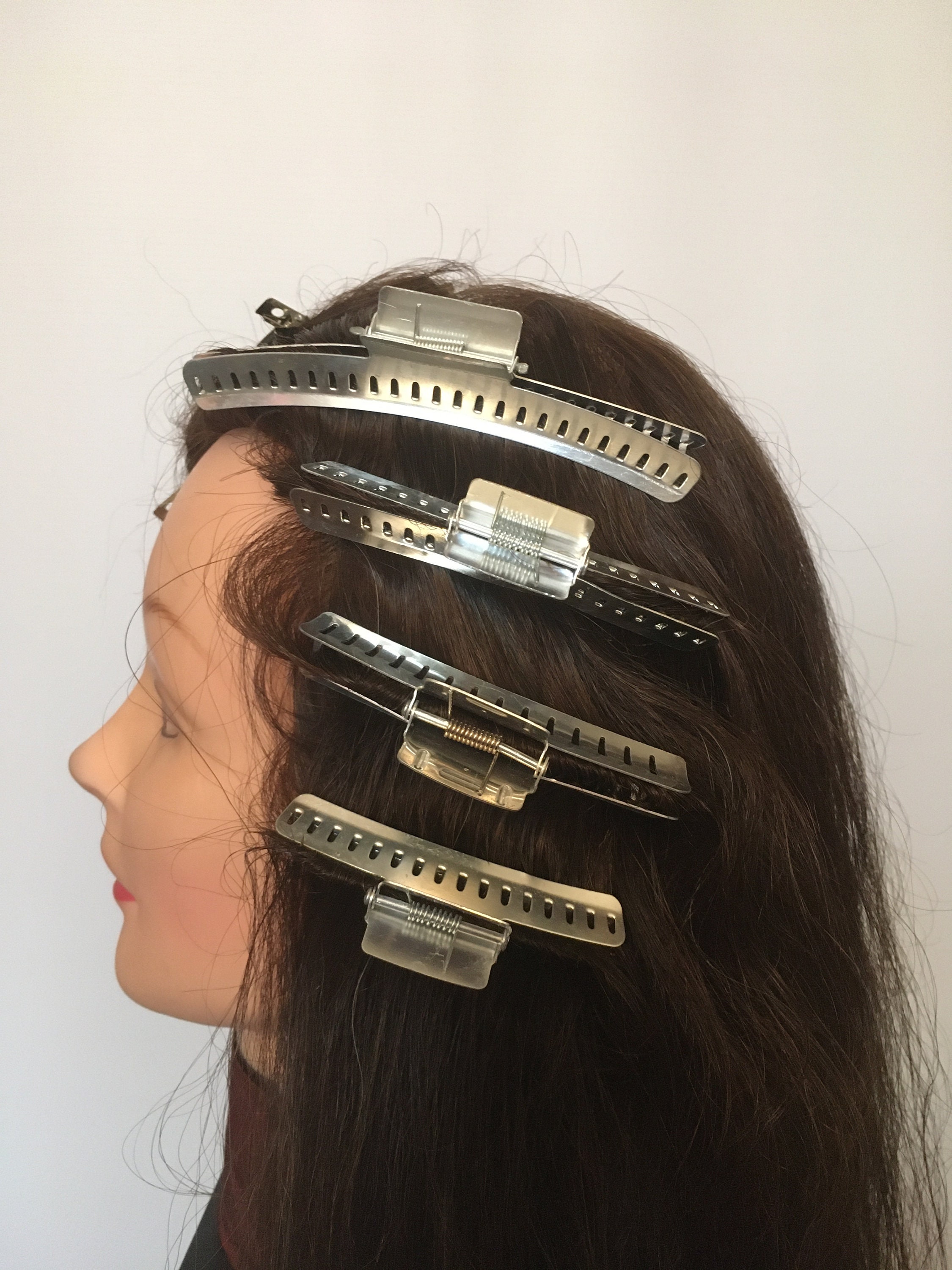 Retro Aluminium Wave Clips, 3 inch 4 inch en 5 inch Kleine, middelgrote en  grote klemmen, creëer eenvoudige vintage golvende kapsels - Etsy Nederland