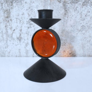 Steel and Glass Candle Holder by Gunnar Ander for Ystad Metall, Sweden
