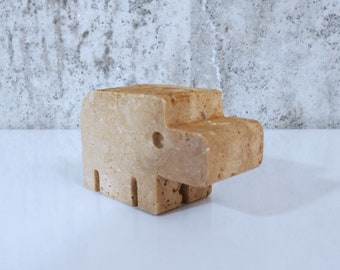 Travertine Hippo Figure by Enzo Mari for Fratelli Mannelli, Italy