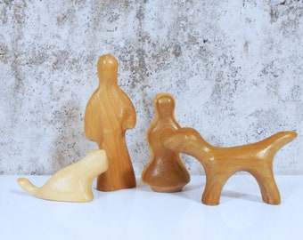 Mid Century Modern C. 1968 Antonio Vitali Wooden Sculptured Family