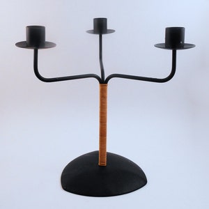 Metall und Rattan Candelabra - Kerzenhalter von Laurids Lonborg, Dänemark