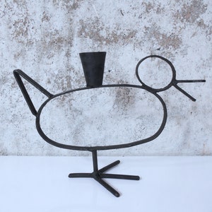 Oiseau de fer / bougeoir de canard de style scandinave image 4