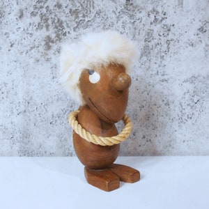 Hans Bolling Style Optimist Figurine - Teak Troll Doll from Denmark