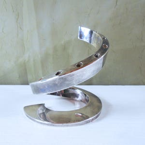 Dansk Silver Plated Spiral Candelabra Danish Modern Candle Holder par Bertil Vallien image 3